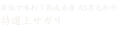 岩塩で味わう赤身特選上サガリ